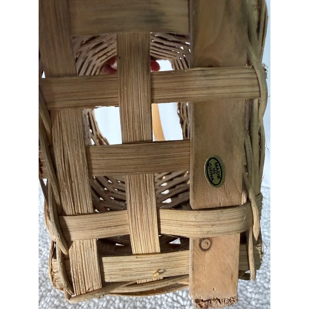 Rustic Woven Wall Basket Birdhouse Sunflower Decor‎ Farmhouse Primitive Handle